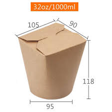 Kraft Noodle Box with Round Base 32oz | Bar Basics