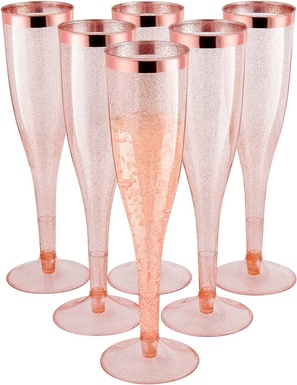 CHAMPAGNE FLUTES 180 ML 6pcs (Rose Gold )