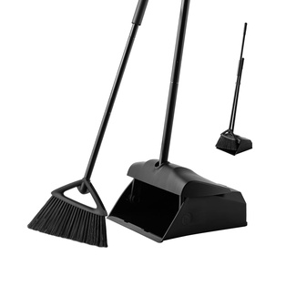 BROOM & SCOOP COMBO (BLACK) WITH IRON POLE