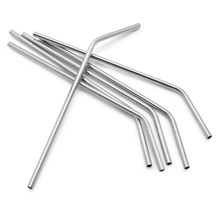 Silver Metal Straws 