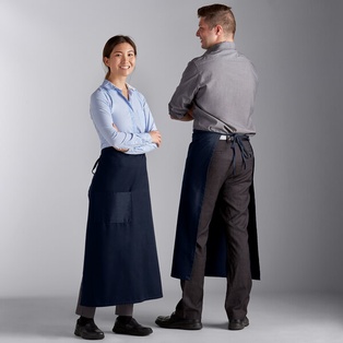 Apron Bistro with Pocket 34"L x 28"W (Navy Blue)