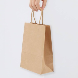 Paper Handle Bags Small (8”x 4.5”x10.5”) Kraft pk-25