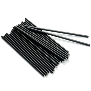 Paper Straws Black 10” Unwrapped