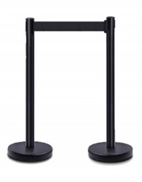 Stanchion with Retractable Belt 36" (Black)