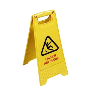 Plastic caution sign