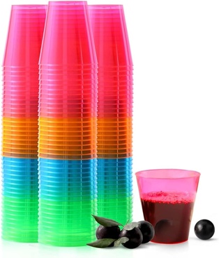 Plastic Shot Cups 1oz. Plastic (Neon) 50pk