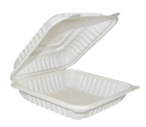 ARC - White 8" Clamshell w/ Single Compartment