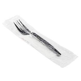 Black Fork With Napkin (1000pcs)