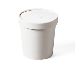 White Soup Tub with Lid 16oz