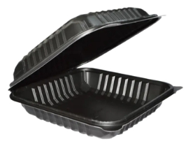 ARC - Black 8" Clamshell w/ Single Compartment