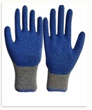 10G (X-Large) Grey T/C Blue Latex Crinkle Coated Glove